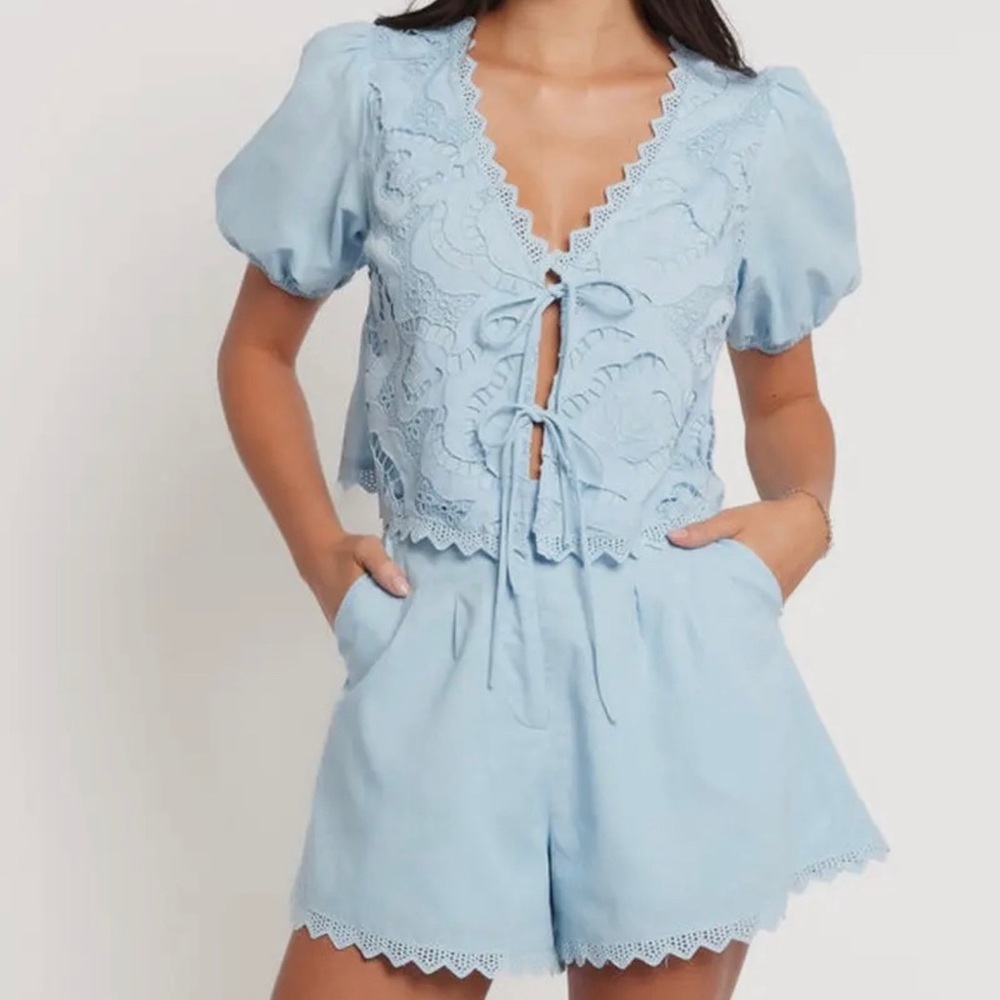 Light Blue Lace Trim Set